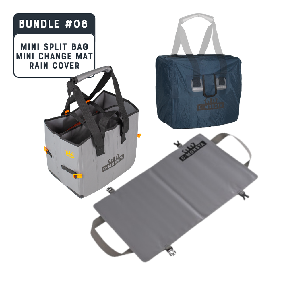 #08 Mini Split Bag, Mini Mat and Blue Mini Rain Cover (UK)