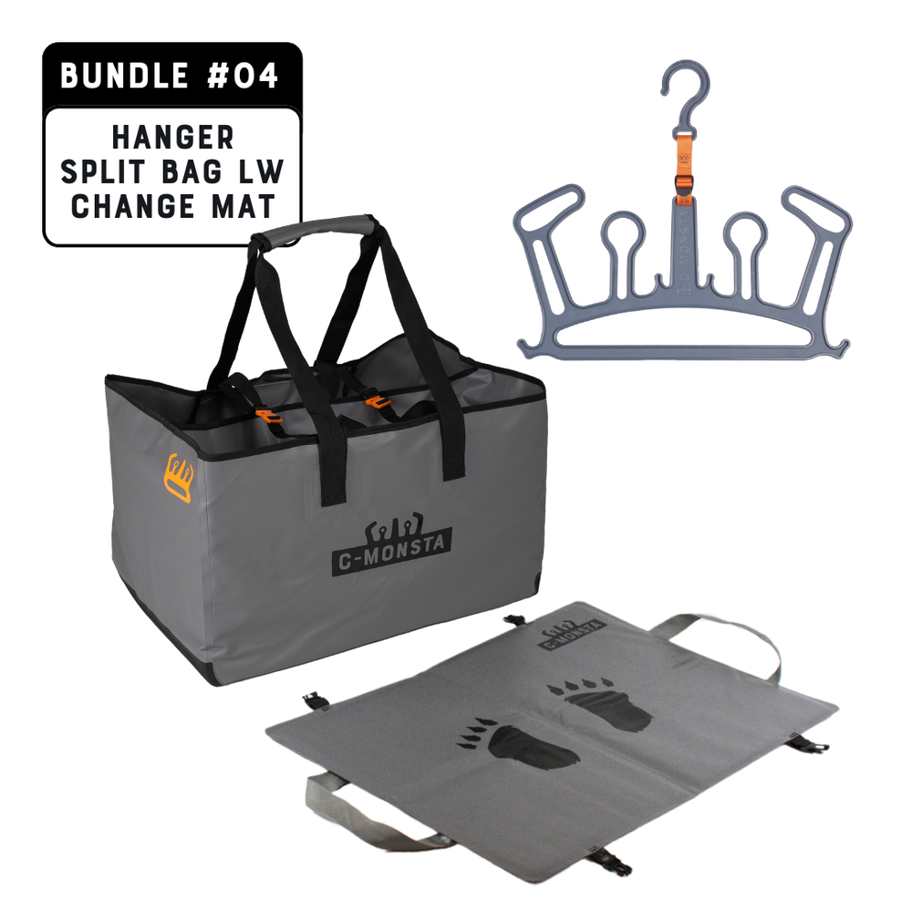 #04 Split Bag Lightweight, Grey Hanger and Changing Mat Bundle (UK)