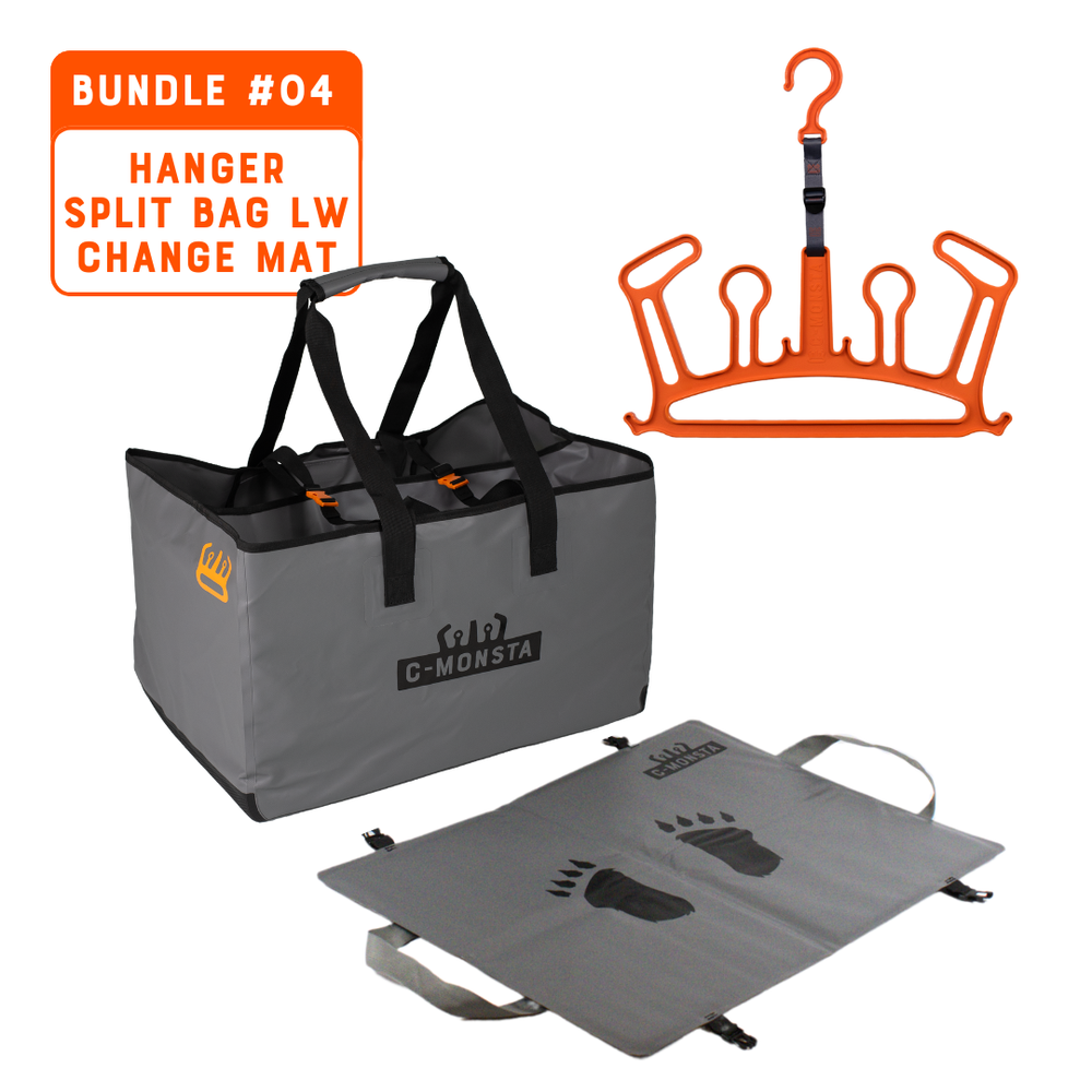 #04 Split Bag Lightweight, Orange Hanger and Changing Mat Bundle (UK)