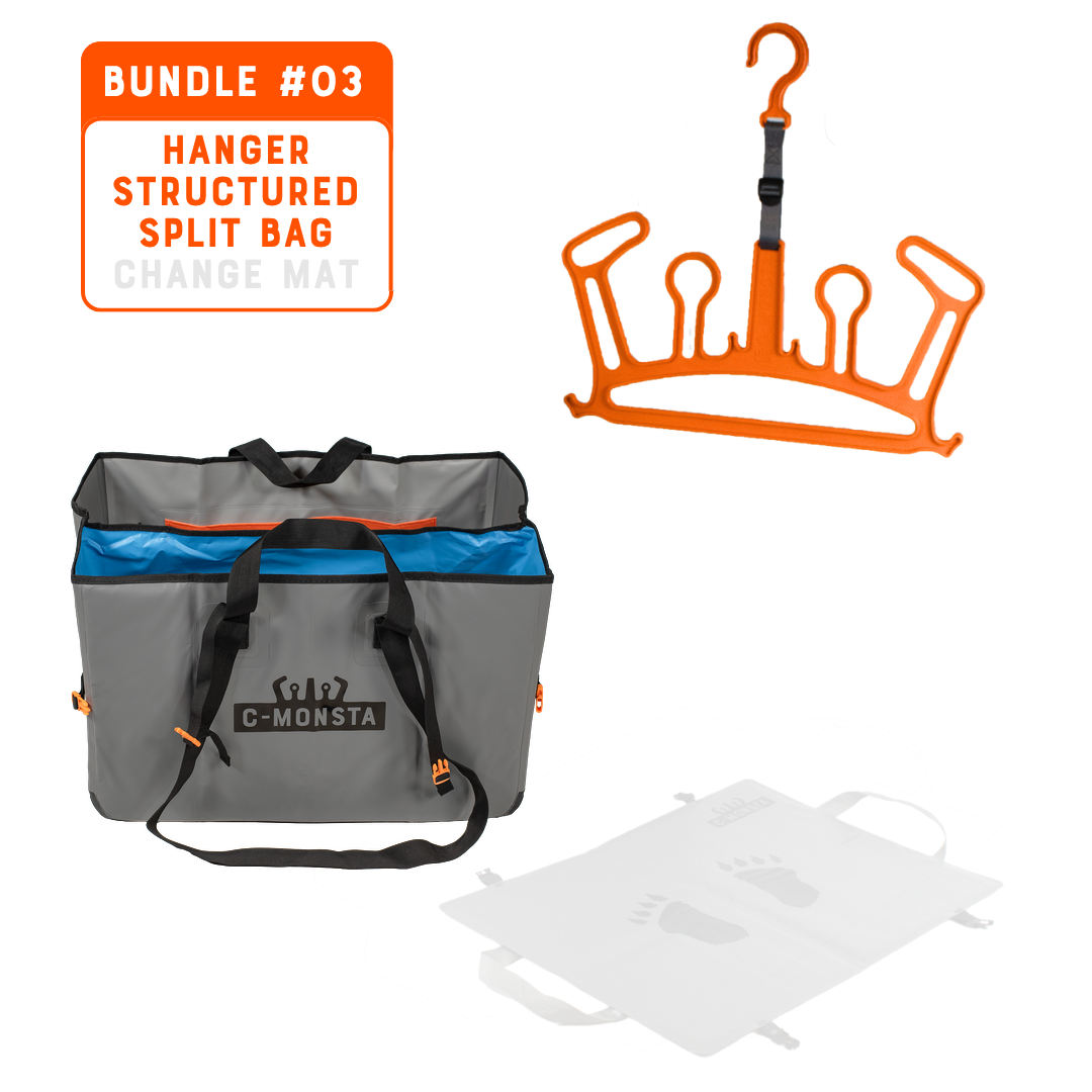 Bundle #03: orange wetsuit hanger and Structured Split Bag V3