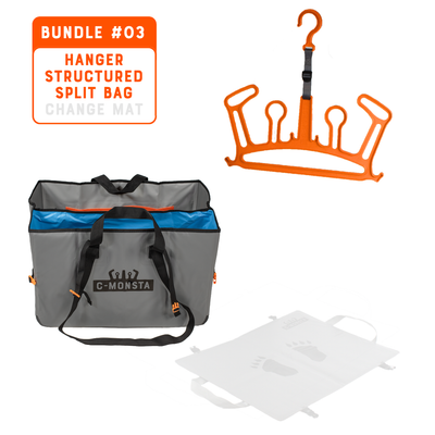 Bundle #03: orange wetsuit hanger and Structured Split Bag V3