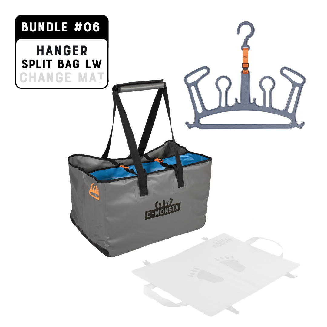 Bundle #06: grey wetsuit hanger and Lightweight Split Bag V3