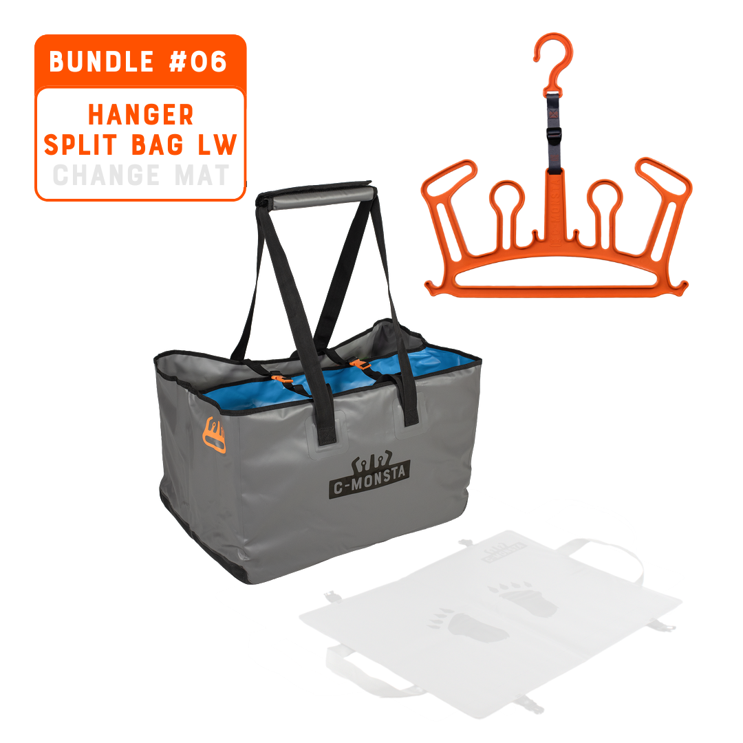 Bundle #06: orange wetsuit hanger and Lightweight Split Bag V3