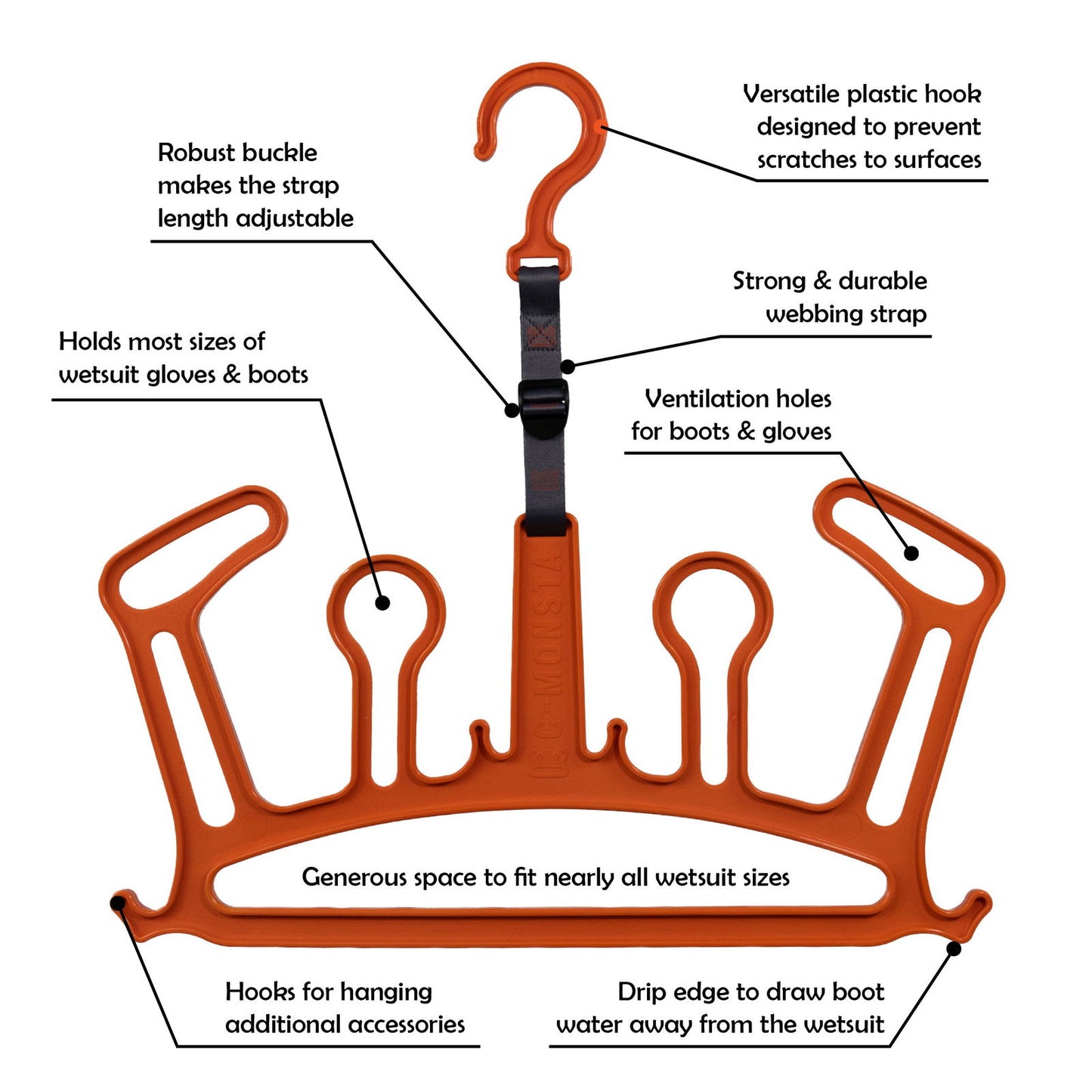 c-monsta Wetsuit Hanger V2 - Orange (US) - C-MONSTA